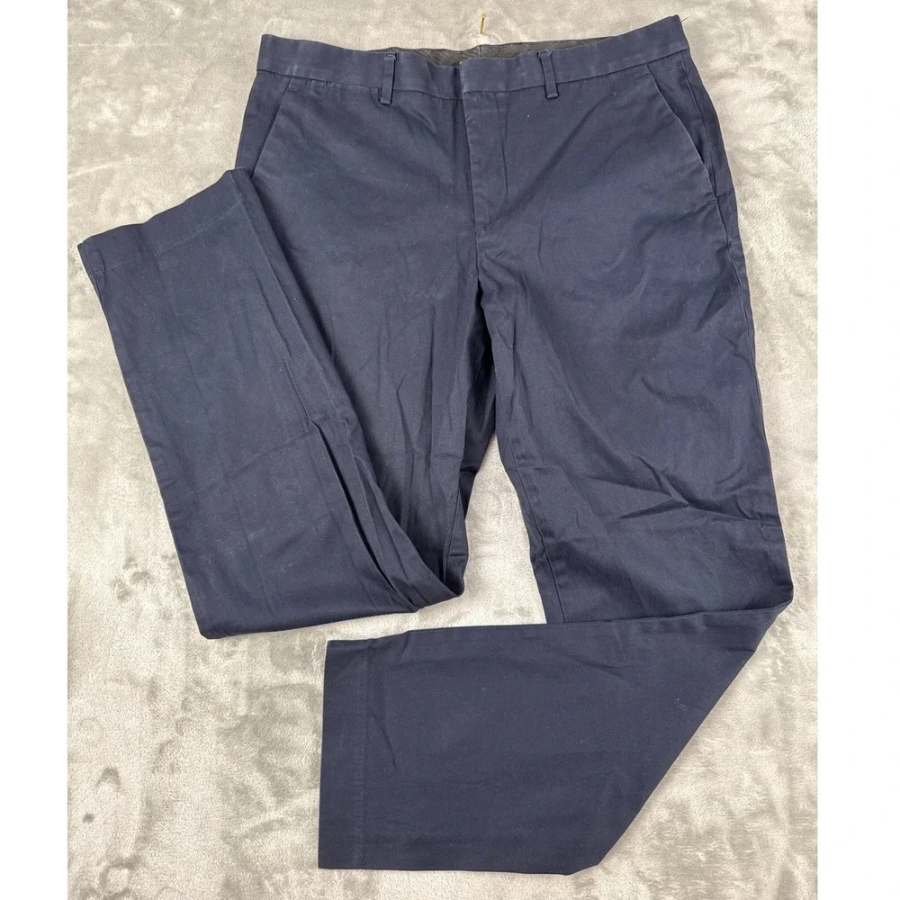 Express Photographer Navy Blue Slim Fit Chino Pants Mens 34x32 Stretch Cotton